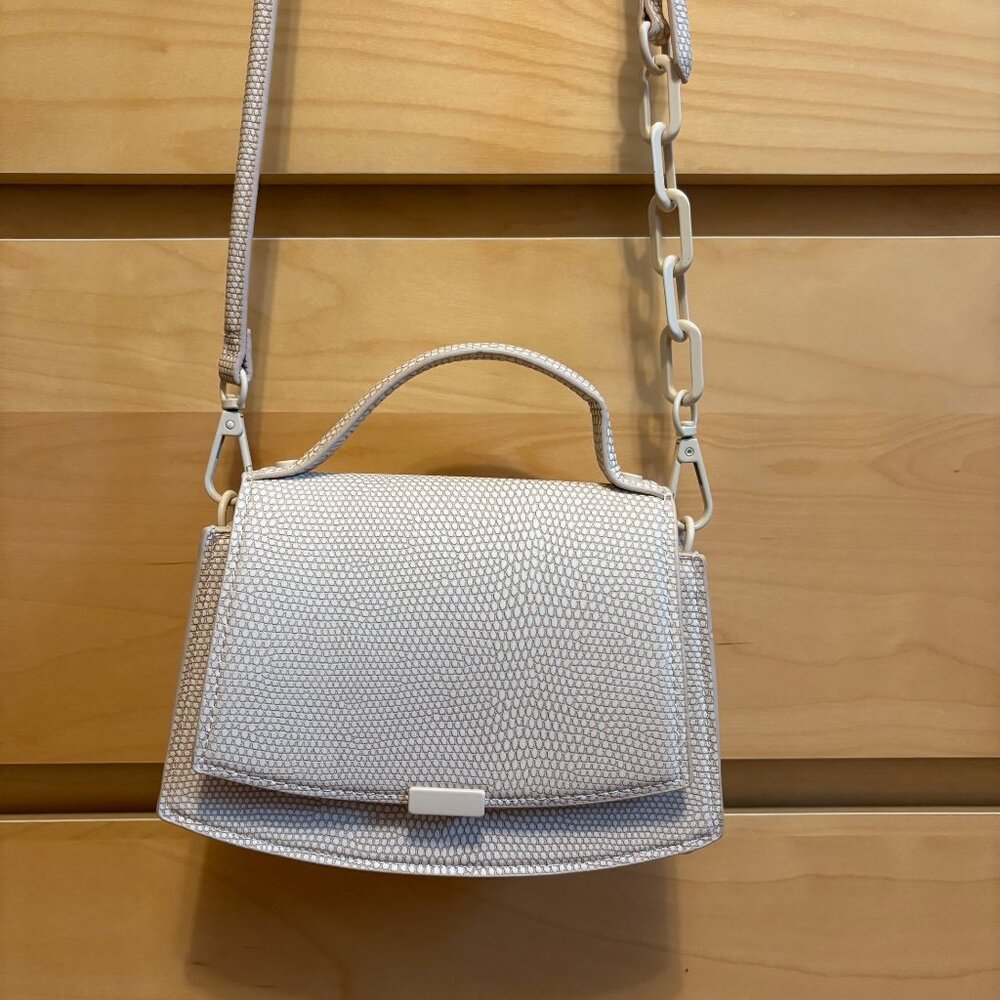 ZARA WHITE & TAUPE BOX BAG